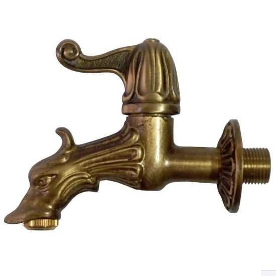 Hose-bib spigot in brass with swan design spout
