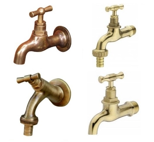 Water spigot tap for garden in brass