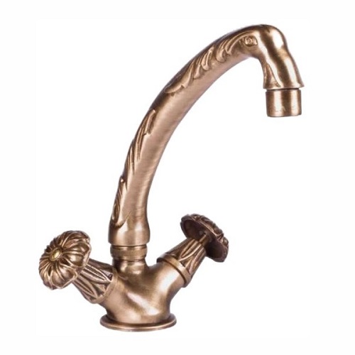 Antique Bronze Monobloc Sink Mixer Faucet With Swan Inspired Tap