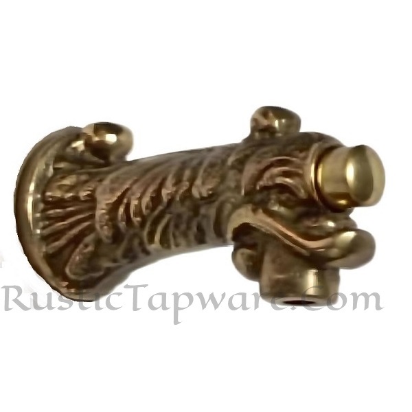 Vintage Push-Button Tap for Water Fountain in Brass