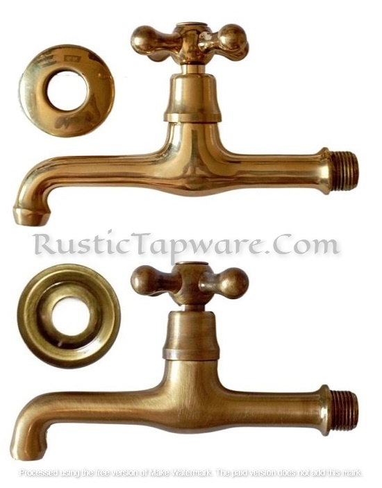 Classic Bathroom Faucet, Cross Handle Brass Tap and Retro Water Spigot