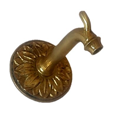 Small continuous water fountain spout in brass