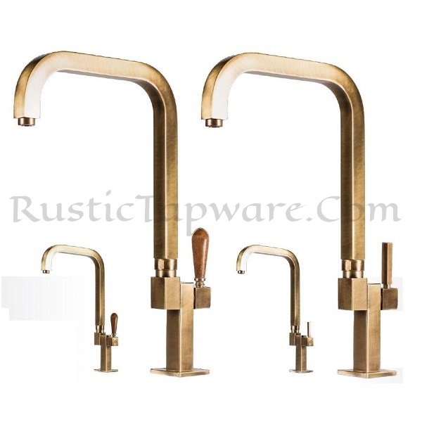Basin tap for cold water in square style for outdoors