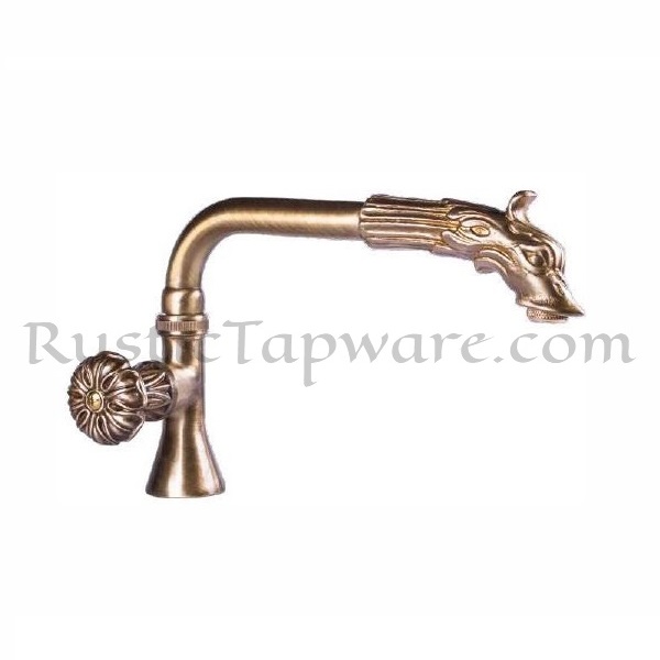 Sink basin faucet with swan head spout in retro style