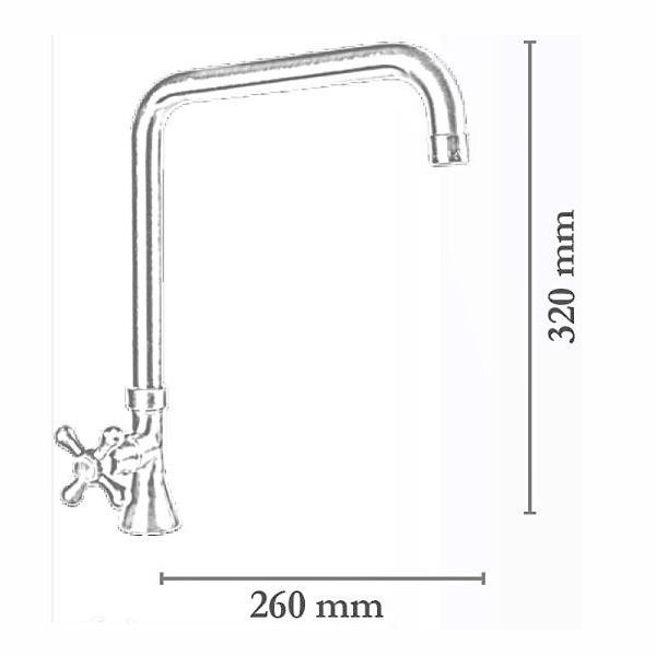 Outdoor Water Basin Faucet - Antique Bronze Finish - Cross Handle