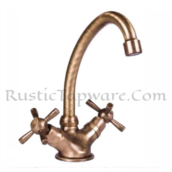 Country Monobloc Rustic Basin Sink Mixer Faucets in Antique Bronze