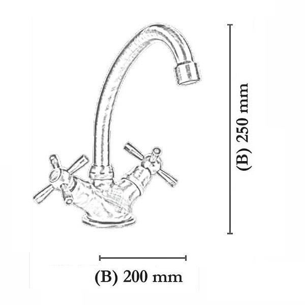 SBT175A Farmhouse style monobloc mixer tap for rustic basin in antique design