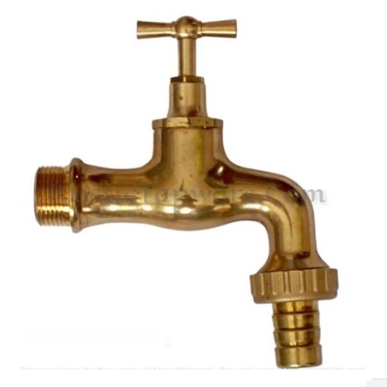 3/4 inch traditional bibcock tap in polished brass finish