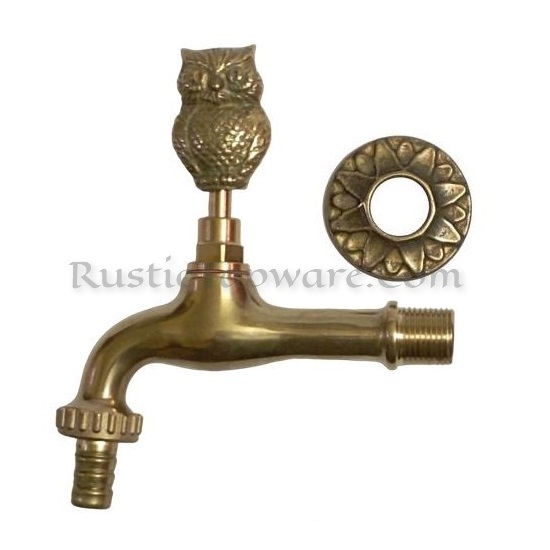Owl Garden Spigot, Decorative Hose-Bib Faucet  and Brass Bibcock Water Tap