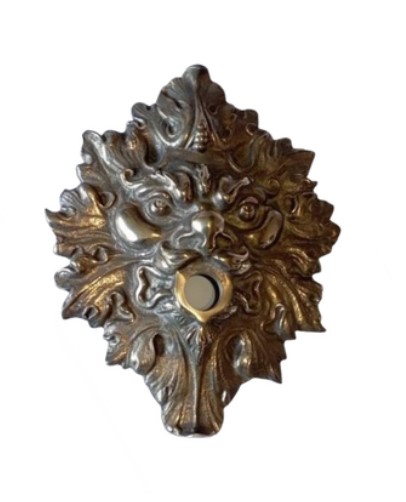 Grotesque Wall-Mounted Mask in Brass for Large Water Fountain Spout