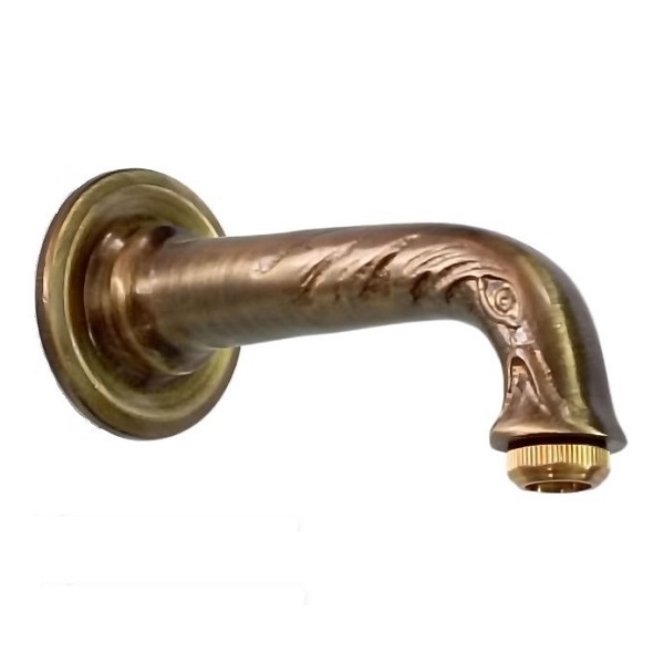 Small decorative water fountain spigot in bronze finish