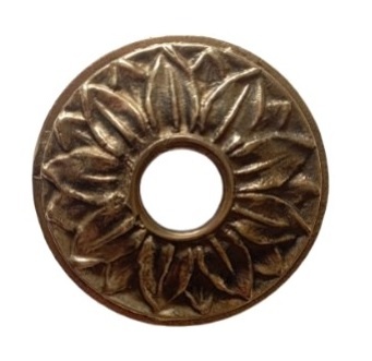 Sunflower Back Plate in Polished Brass for Tap and Fountain Spouts