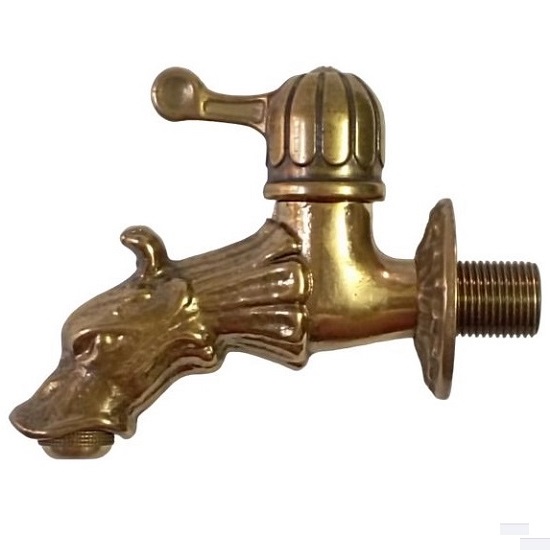 Decorative Outdoor Garden Faucet, Dolphin Water Hose-Bib for Wall Mount