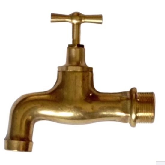 Large outdoor faucet tap in polished brass for indoors and outdoors