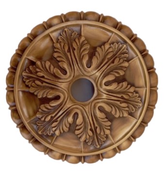 Large, Hollow, Round Brass Escutcheon for Fountain Spouts