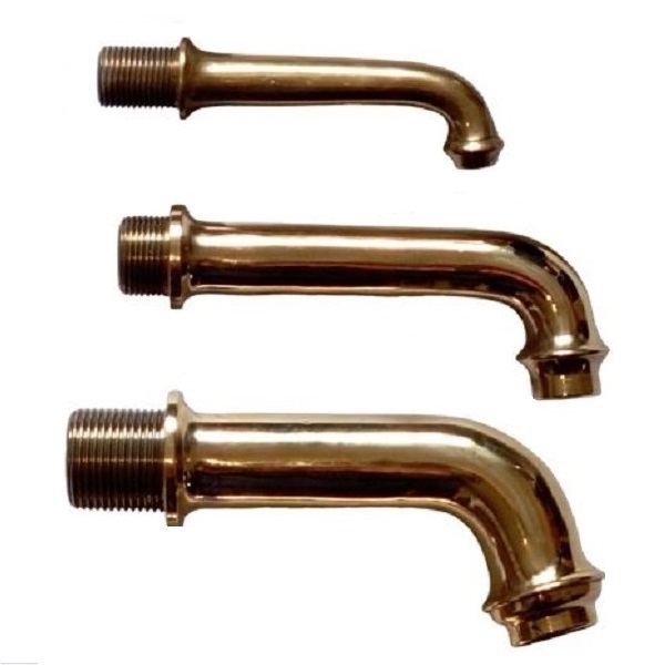 Water fountain spout in polished brass finish