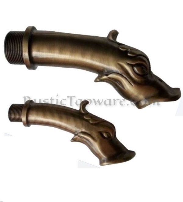 Decorative Water Fountain Spout │ Large Wall Mount Fountain Spout and Bronze Finish
