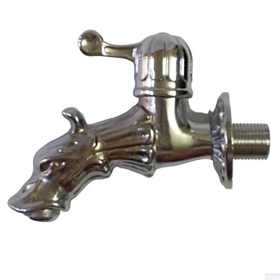 Artistic faucet in chrome finish for bathroom wall mount