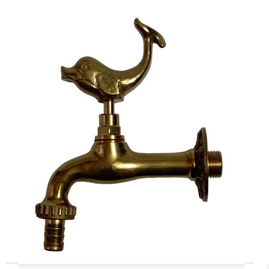 Hose-bib spigot tap with dolphin handle