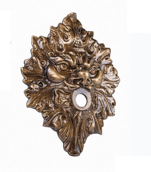 Antique Brass Mythical Creature Fountain Mask for Period Garden
