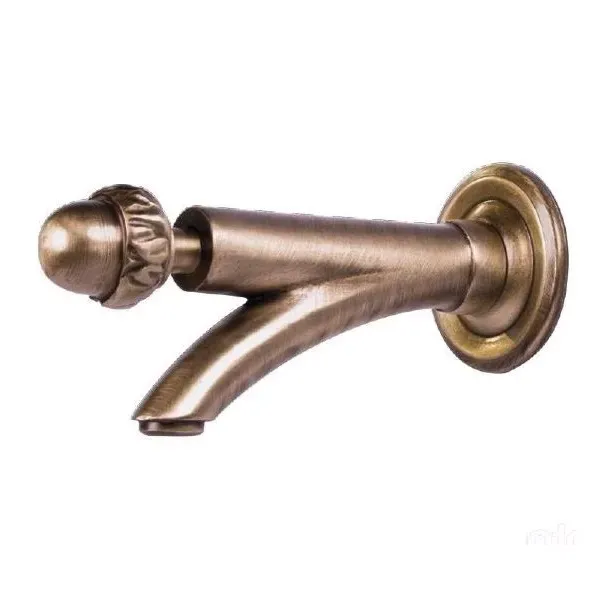 Wall mounted push button tap PBT-128 in bronze finish for cemeteries, public spaces and outdoor fountains