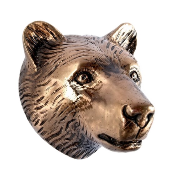 Wall-Mounted Bear Head in Brass with or without Water Spout – Bronze Finish  ESC181