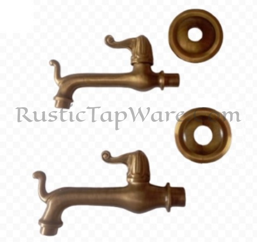Large retro retro styled hose bib and bathroom water spigot in bronze finish