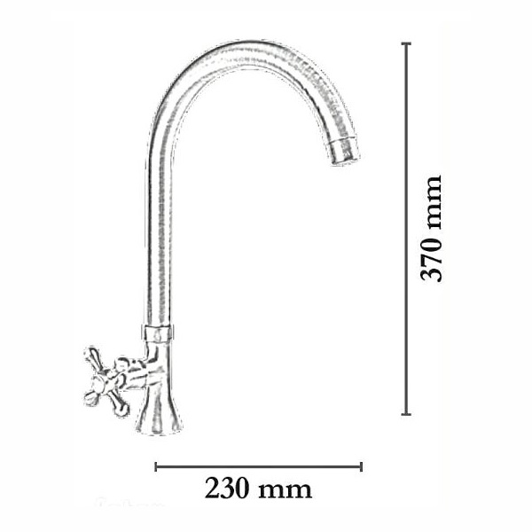 SBT250B Outdoor basin gooseneck faucet with crosshead handle in retro style