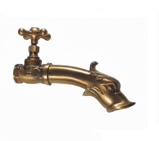 Traditional valve tap with decorative swan head spout