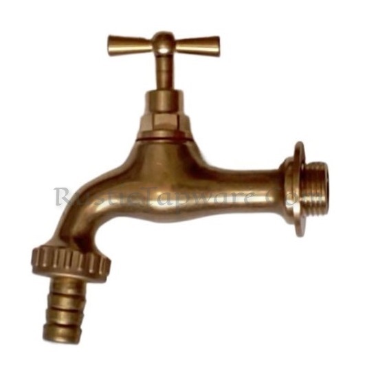 Classic water hose-bib spigot in polished brass