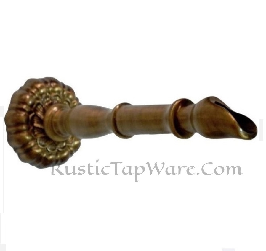 Large water fountain spout with bamboo style and decorative escutcheon for pools and wall mounting