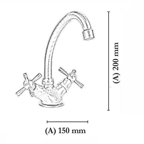 SB175A Kitchen monobloc mixer tap for rustic basin in antique style