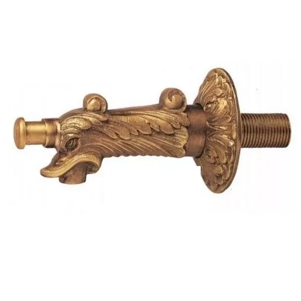 Heritage-style push button tap PBT-158 in bronze finish for outdoor historic garden fountains