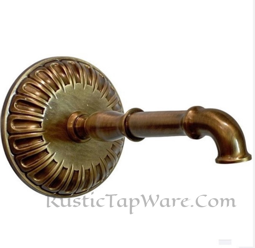 Large escutcheon and water fountain spout for pools and wall mounting