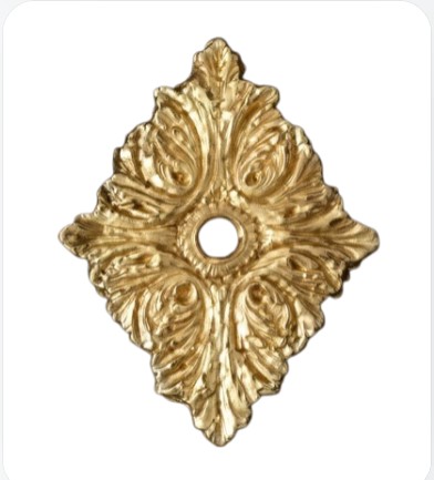 Large Rhombus Escutcheon in Brass for Pool Wall and Large Fountain Spouts