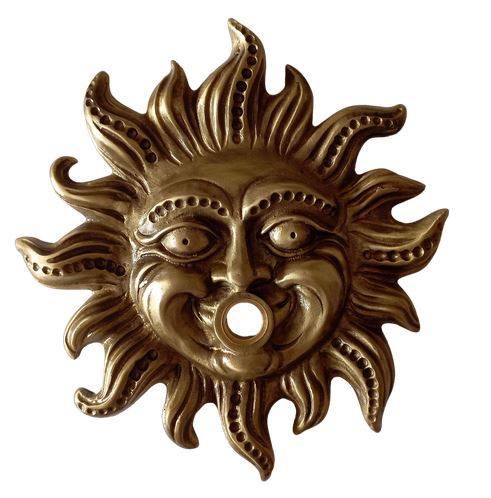 Large Sun Face Escutcheon in Brass for Water Tap and Spout in Bronze Finish