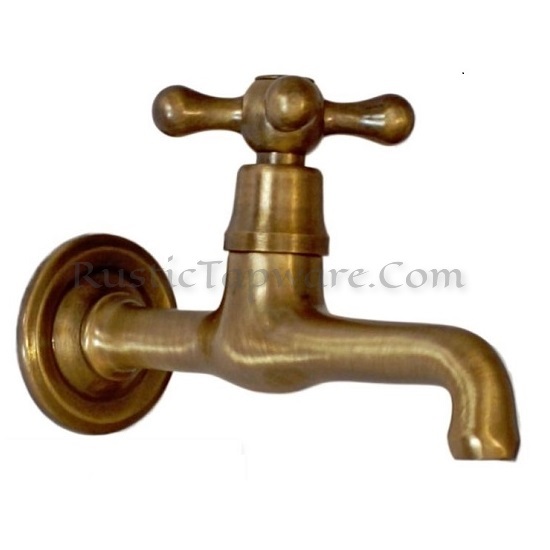 Classic bathroom water tap with cross handle in bronze finish