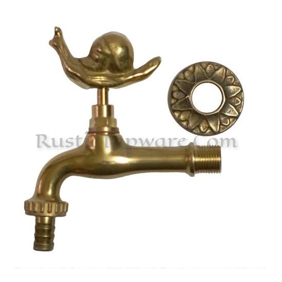 Snail Garden Faucet, Decorative Hose-Bib Spigot and Brass Bibcock Tap