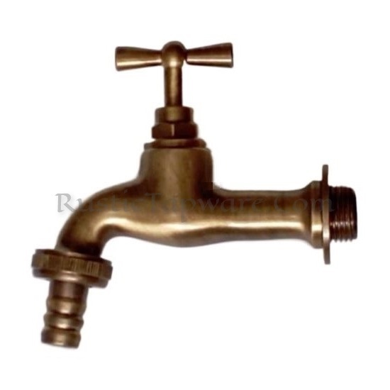 Traditional bibcock tap in polished bronze finish
