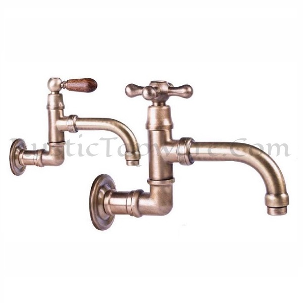 Wall mounted basin tap for cold water in antique style